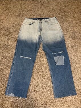 Hollister Two-Tone Blue Straight Jeans